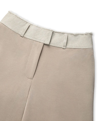Bej Kontrast Bel Raw Edge Pantolon Is1260003102023 | Ipekyol