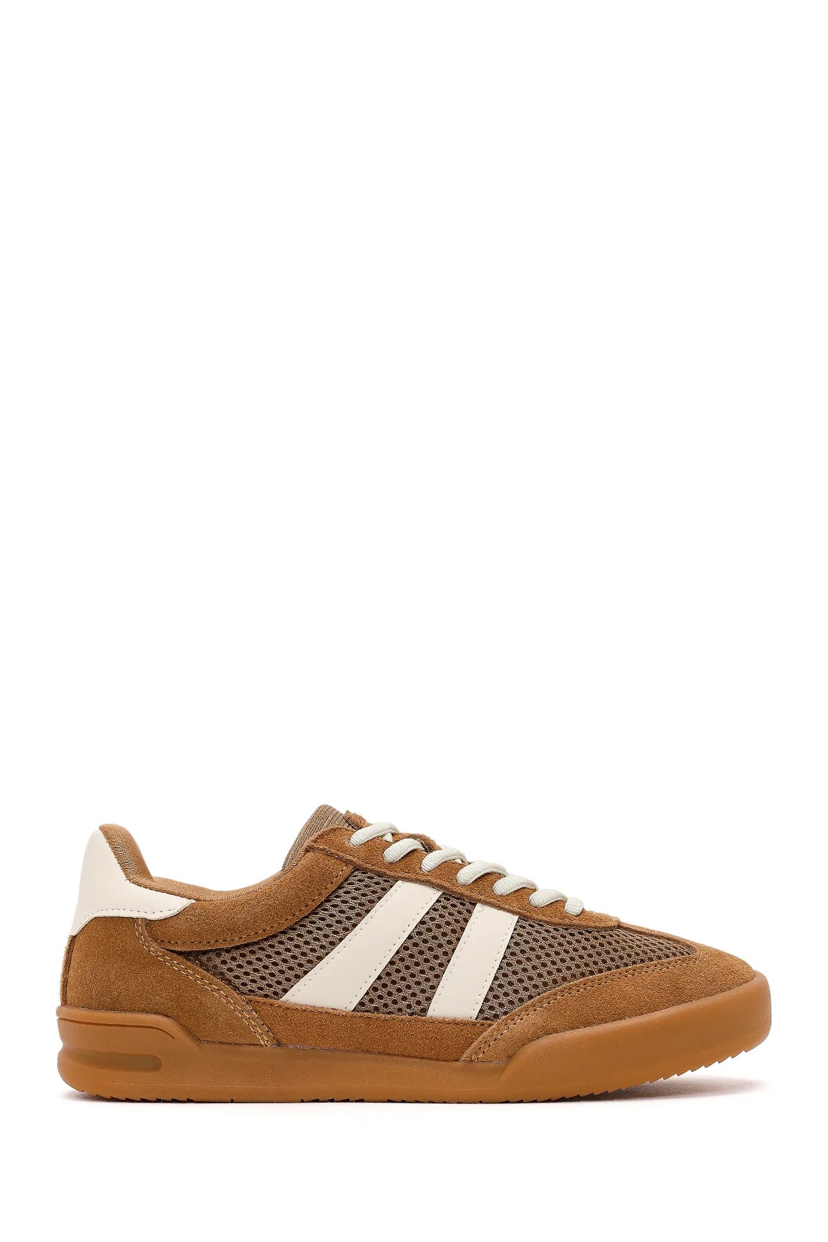 Kadın Kahverengi Bağcıklı Deri Sneaker