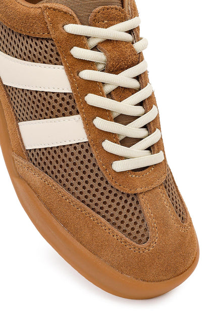 Kadın Kahverengi Bağcıklı Deri Sneaker