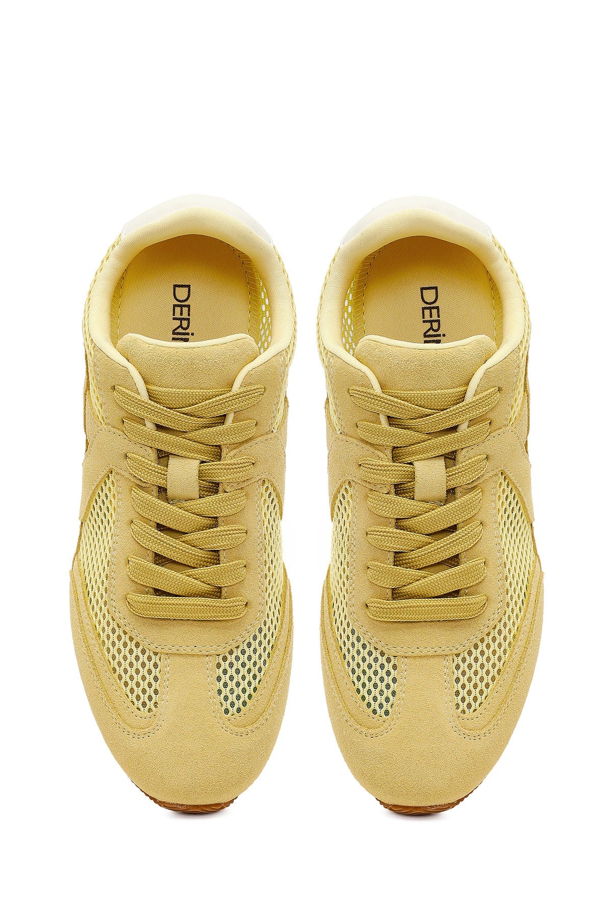 Kadın Sarı Bağcıklı Süet Deri Sneaker
