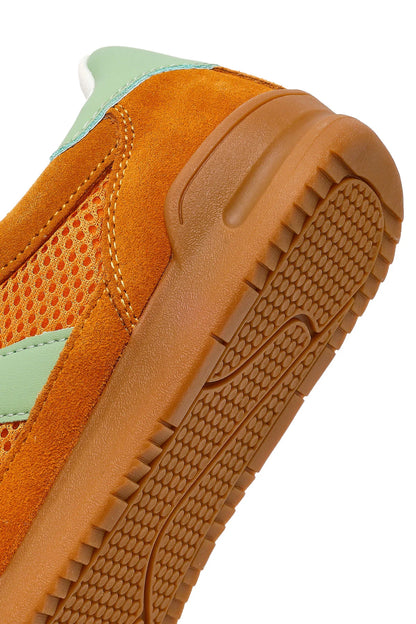 Kadın Turuncu Bağcıklı Deri Sneaker
