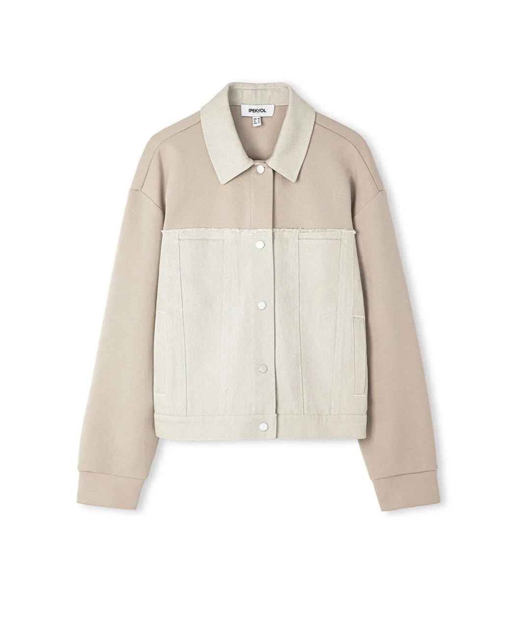 Bej Kumaş Mix Raw Edge Sweatshirt Is1260091009023 | Ipekyol