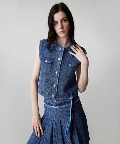 Mavi Denim Mix Triko Yelek Is1260007023629 | Ipekyol