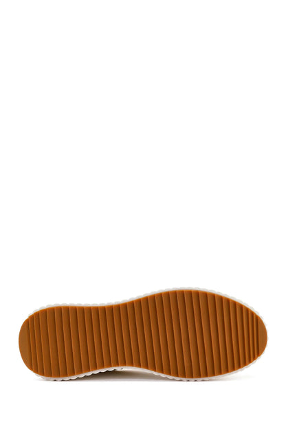 Kadın Beyaz Bağcıklı Kalın Tabanlı Sneaker