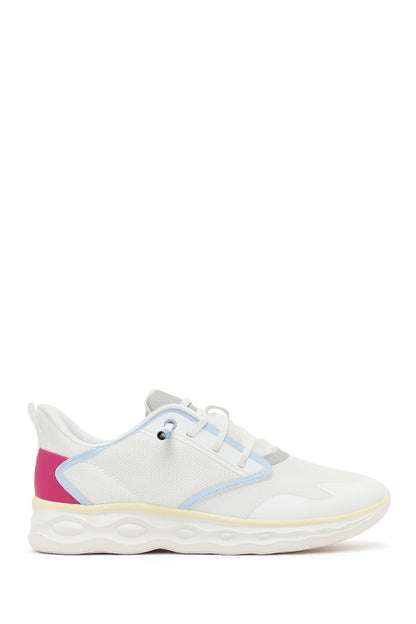 Derimod Zero Kadın Beyaz Bağcıklı Kalın Tabanlı Kumaş Sneaker