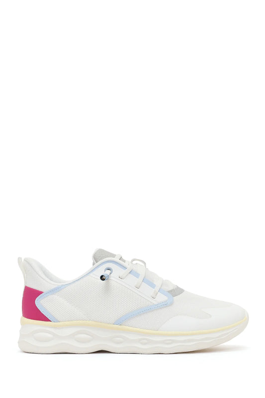 Derimod Zero Kadın Beyaz Bağcıklı Kalın Tabanlı Kumaş Sneaker