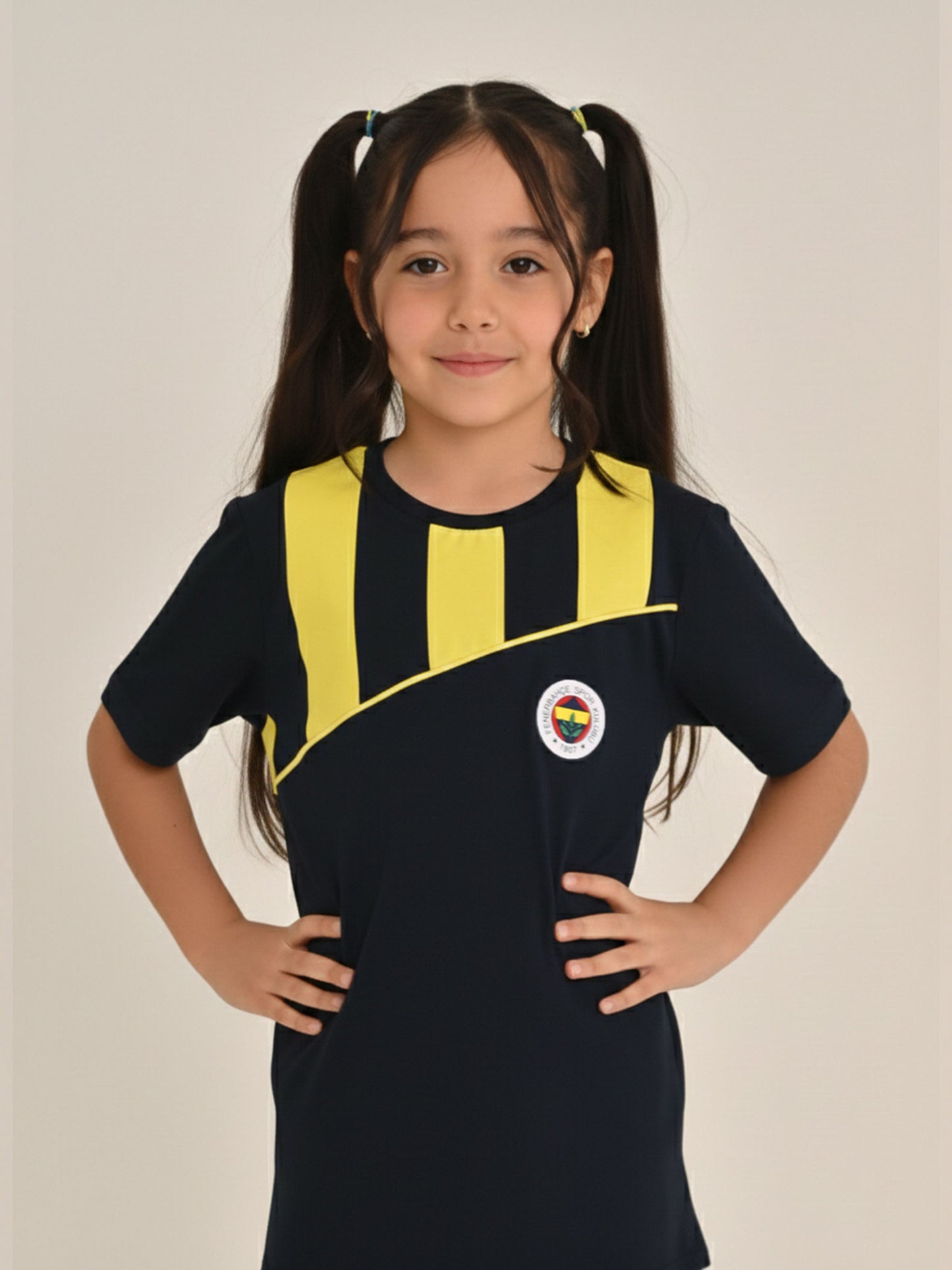 Fenerbahçe Lacivert Tribün Çubuk Bloklu Çocuk Tshirt