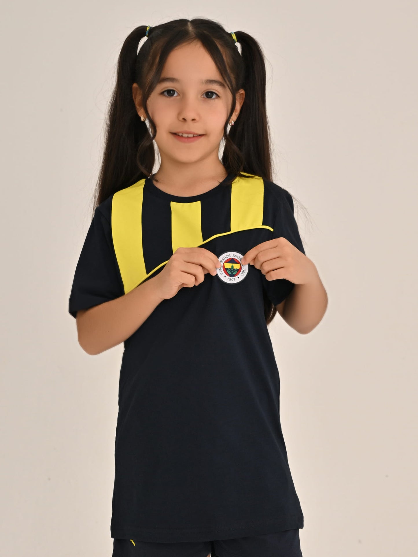 Fenerbahçe Lacivert Tribün Çubuk Bloklu Çocuk Tshirt