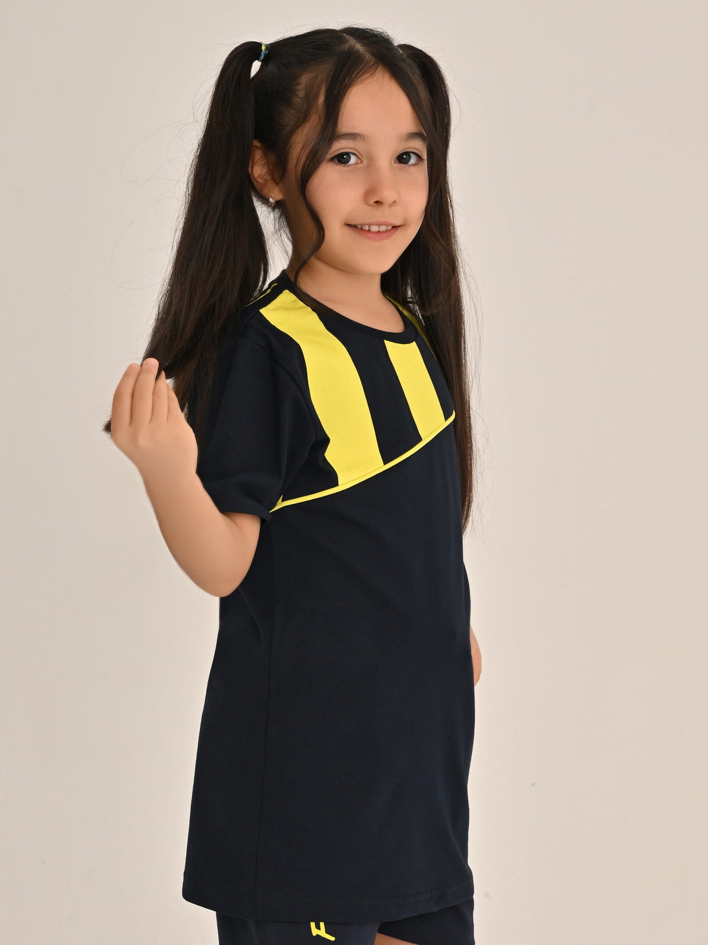 Fenerbahçe Lacivert Tribün Çubuk Bloklu Çocuk Tshirt