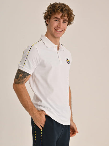 Fenerbahçe Beyaz Tribün Basic Erkek Polo Tshirt