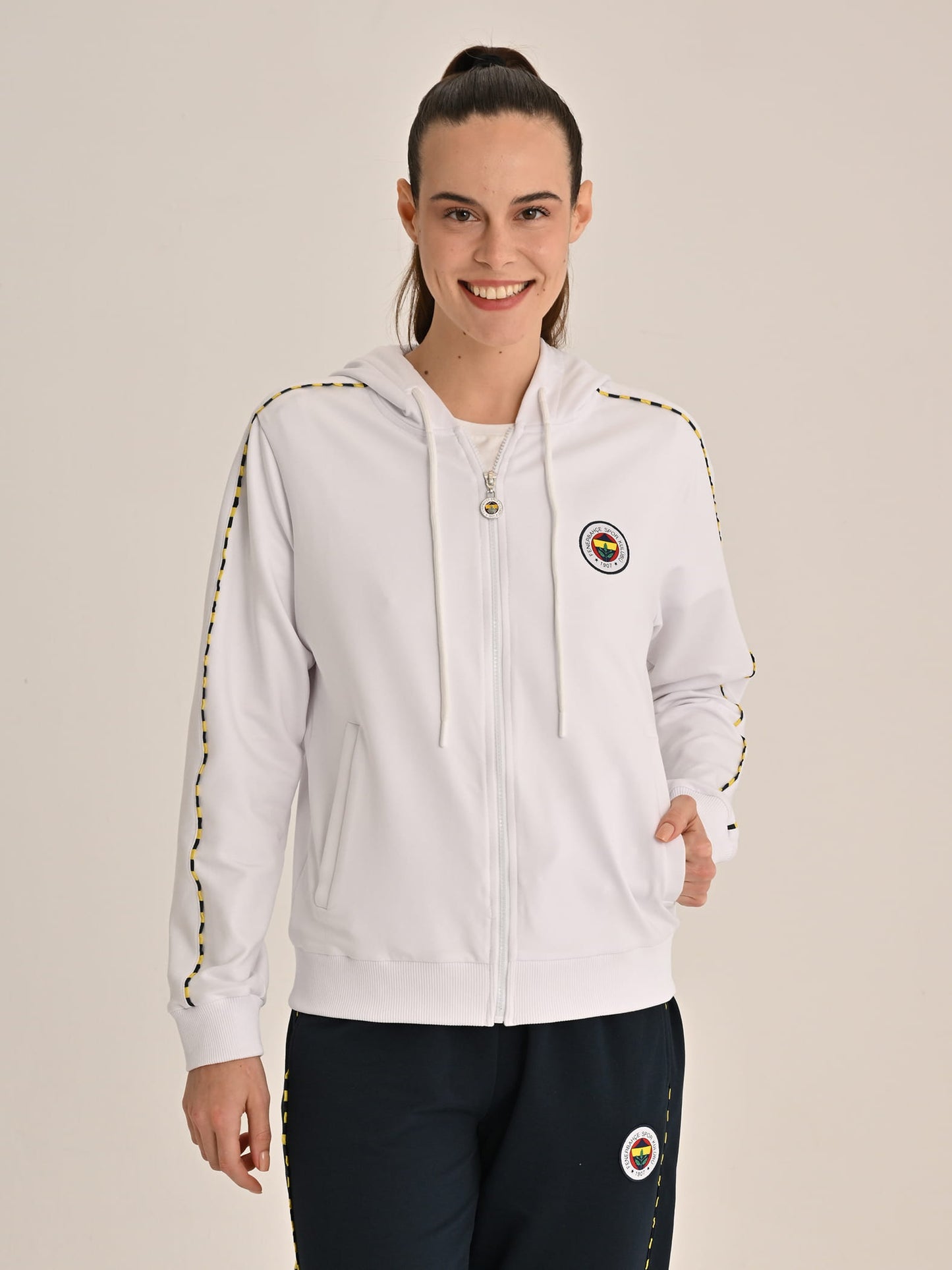 Fenerbahçe Beyaz Tribün Basic Kadın Sweatshirt