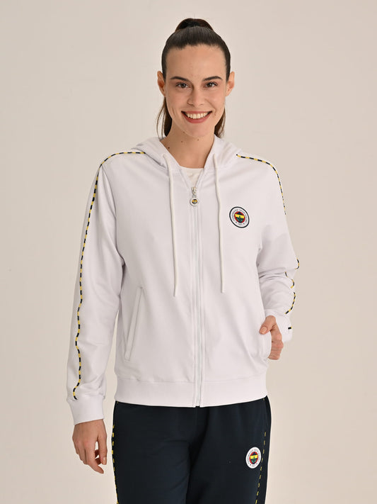 Fenerbahçe Beyaz Tribün Basic Kadın Sweatshirt