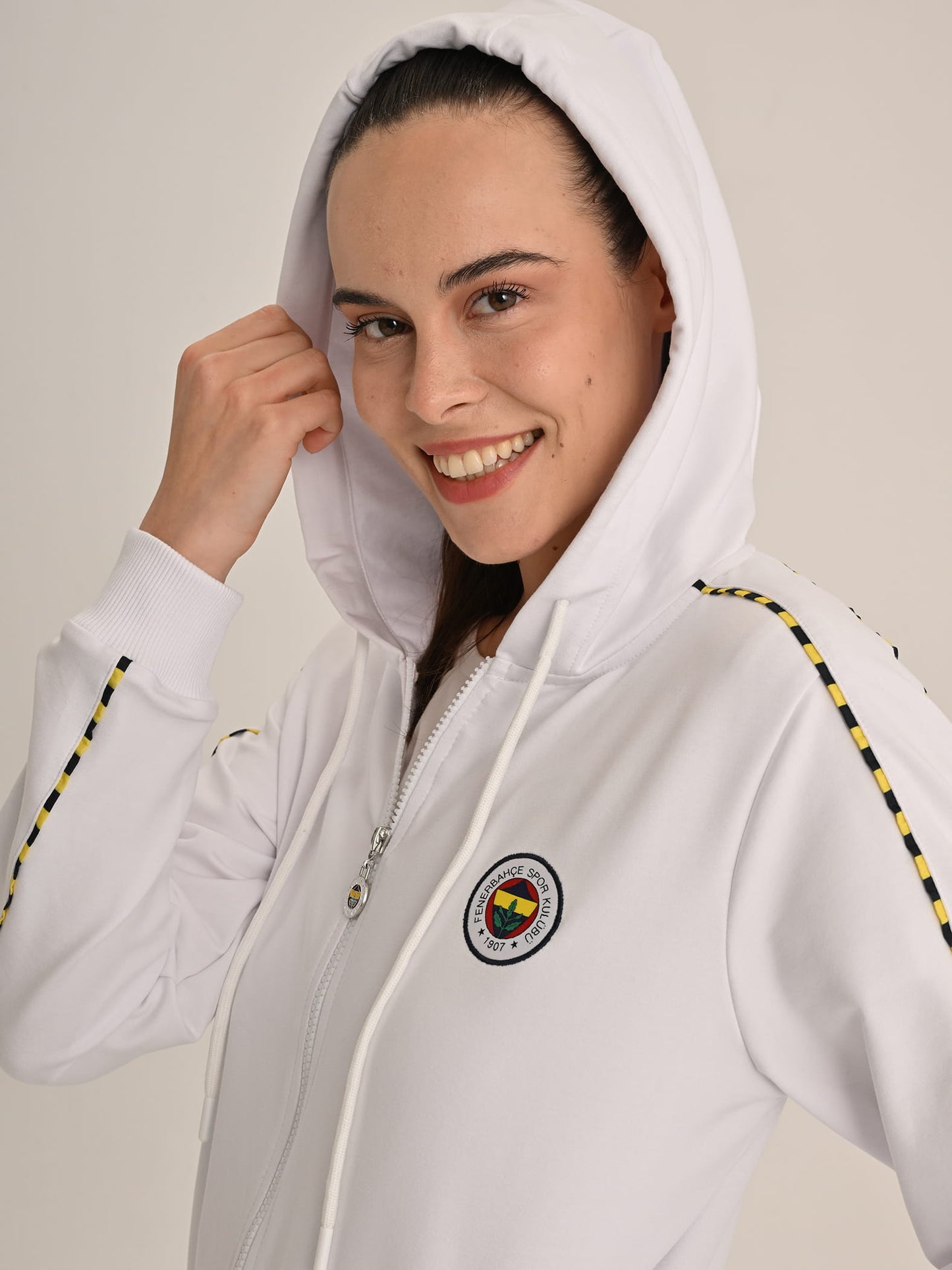 Fenerbahçe Beyaz Tribün Basic Kadın Sweatshirt