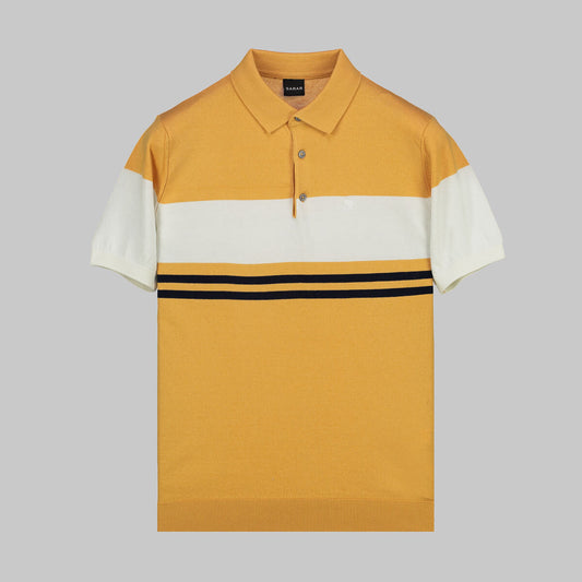 Polo Yaka Pamuklu Camel Tişört