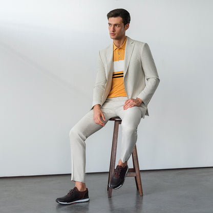 Polo Yaka Pamuklu Camel Tişört