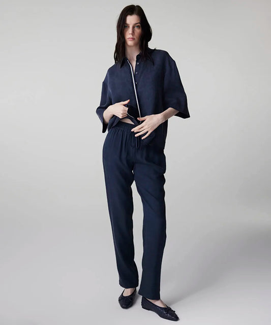 Lacivert Belden Bağlamalı Carrot Fit Pantolon Is1260003151015 | Ipekyol