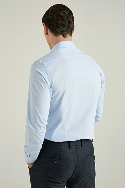 Tween Slim Fit Mavi Düz Easy Care Gömlek
