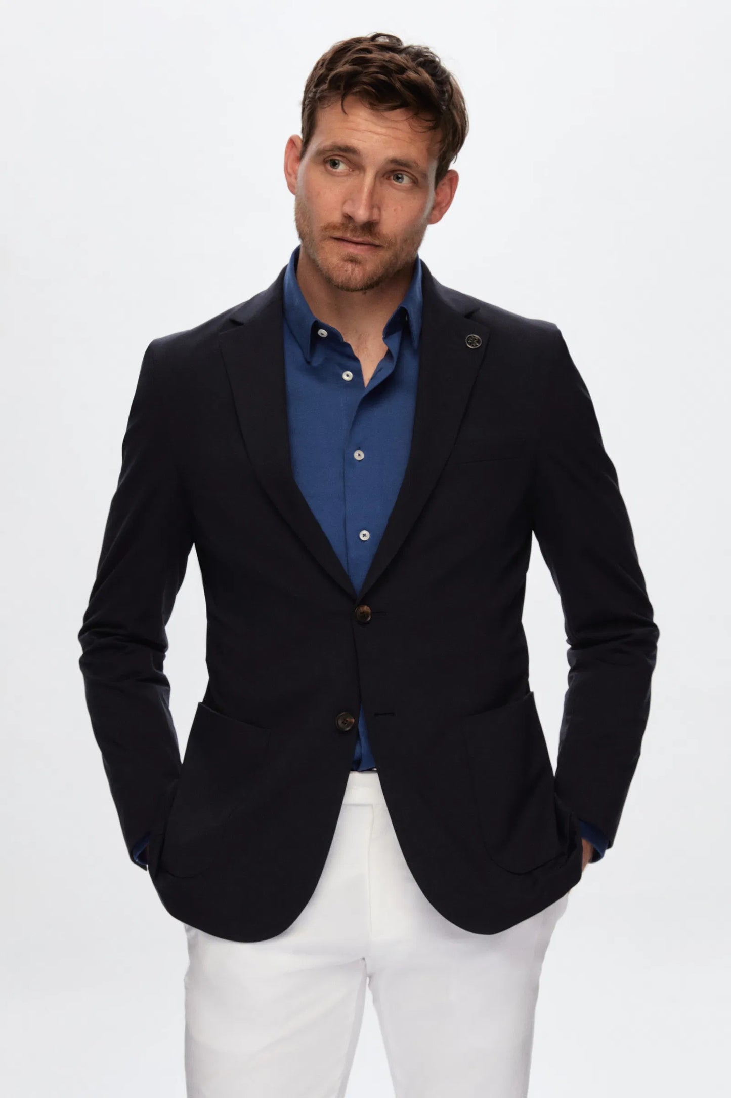 Damat Slim Fit Lacivert Kumaş Ceket