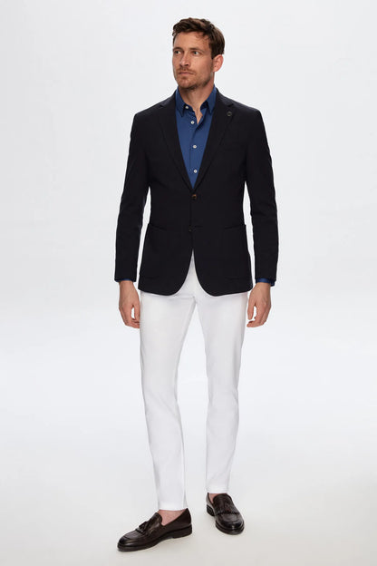 Damat Slim Fit Lacivert Kumaş Ceket
