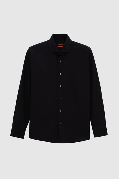 Damat Slim Fit Siyah Düz Gömlek
