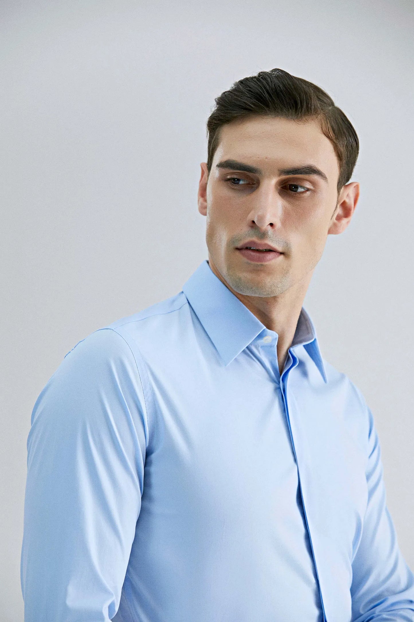 Tween Slim Fit Mavi Düz Easy Care Gömlek
