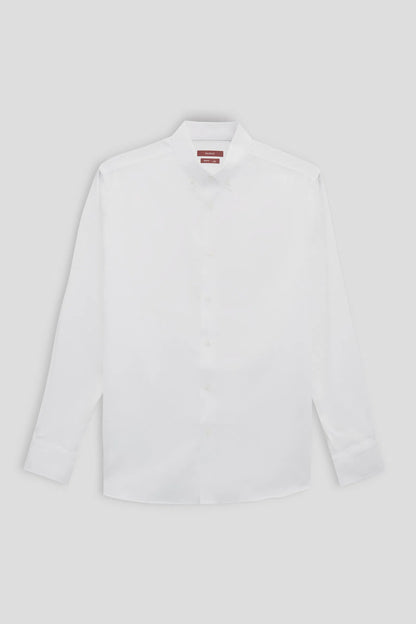 Damat Comfort Beyaz Armürlü %100 Pamuklu Gömlek