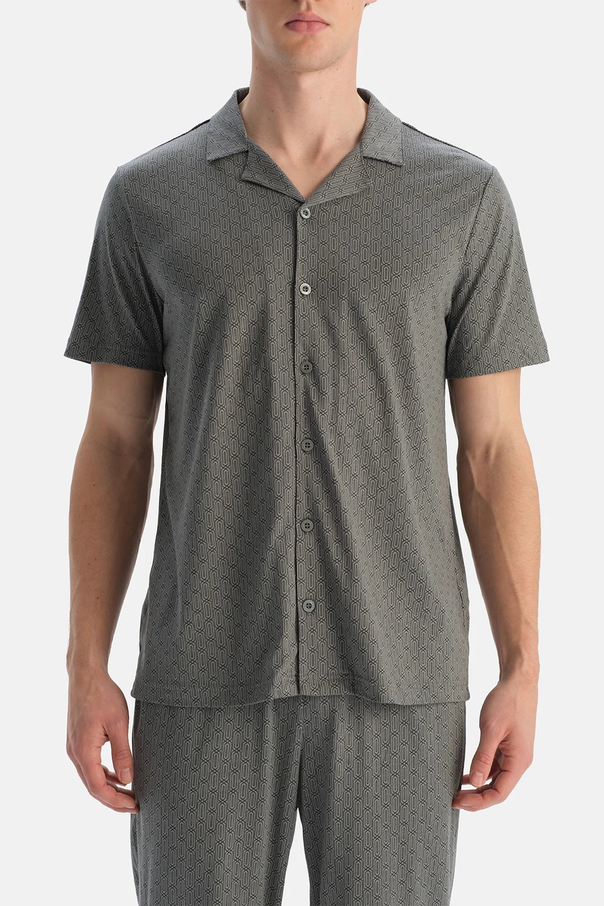 Multicolor Geometrik Desenli Gömlek Pantolon Takım