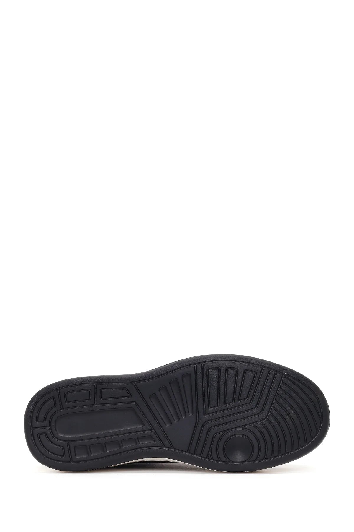 Erkek Siyah Bağcıklı Kalın Tabanlı Deri Sneaker