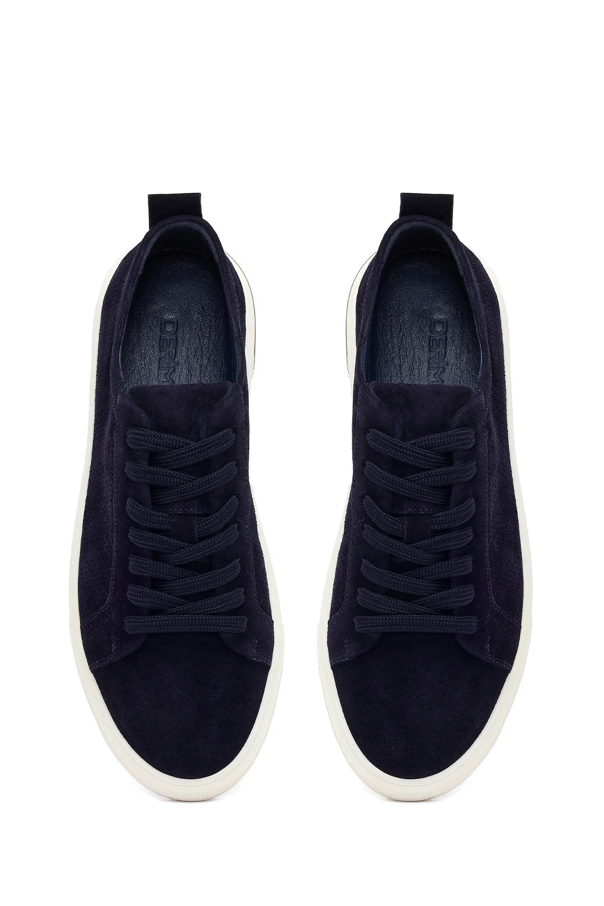 Erkek Lacivert Bağcıklı Süet Deri Sneaker