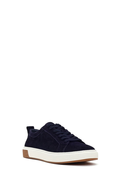 Erkek Lacivert Bağcıklı Süet Deri Sneaker