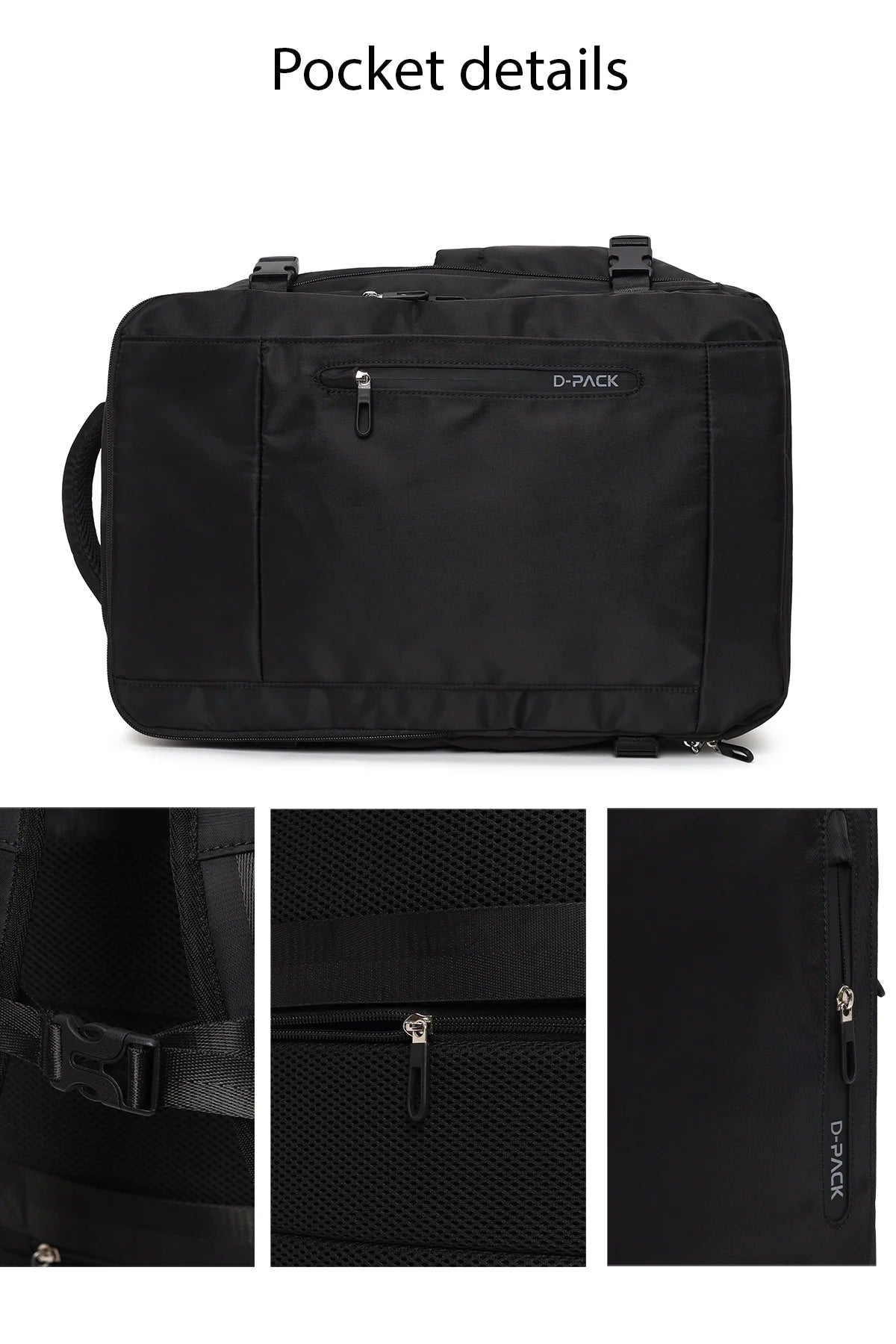 D-pack Erkek Siyah Kumaş Sırt Çantası