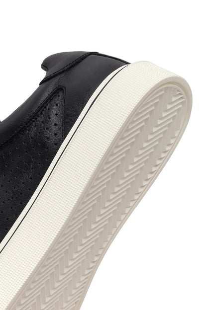 Erkek Siyah Bağcıklı Kalın Tabanlı Deri Sneaker
