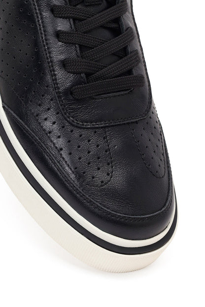 Erkek Siyah Bağcıklı Kalın Tabanlı Deri Sneaker