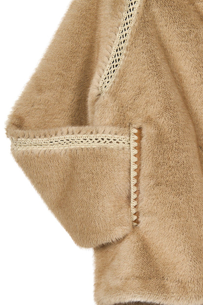 St-moritz Kadın Bej Oversize Teddy Mont
