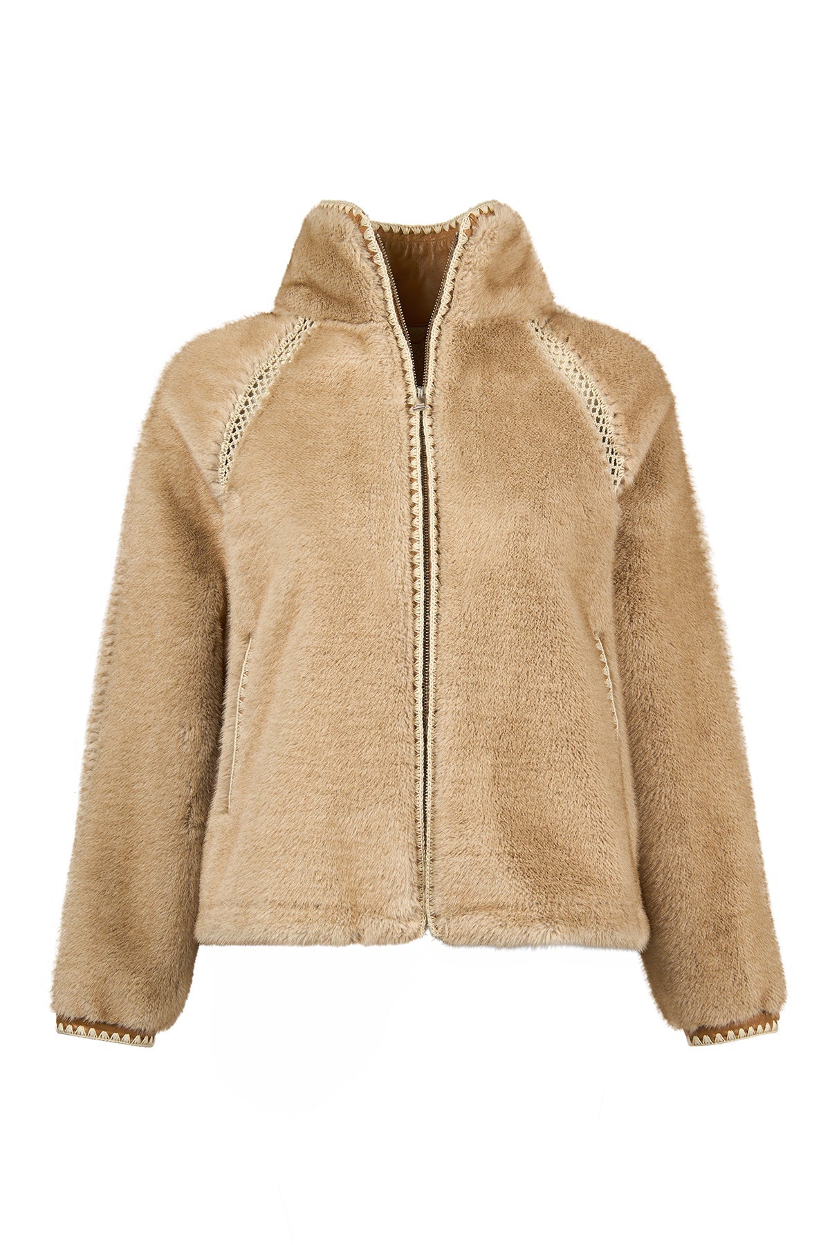 St-moritz Kadın Bej Oversize Teddy Mont