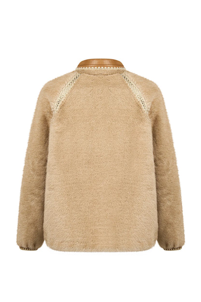 St-moritz Kadın Bej Oversize Teddy Mont