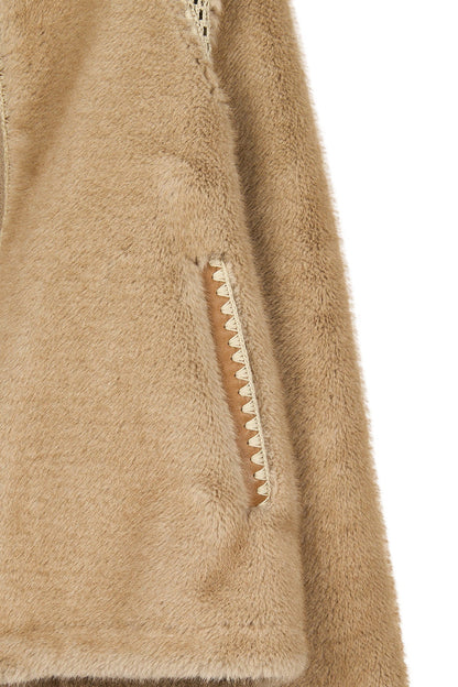 St-moritz Kadın Bej Oversize Teddy Mont