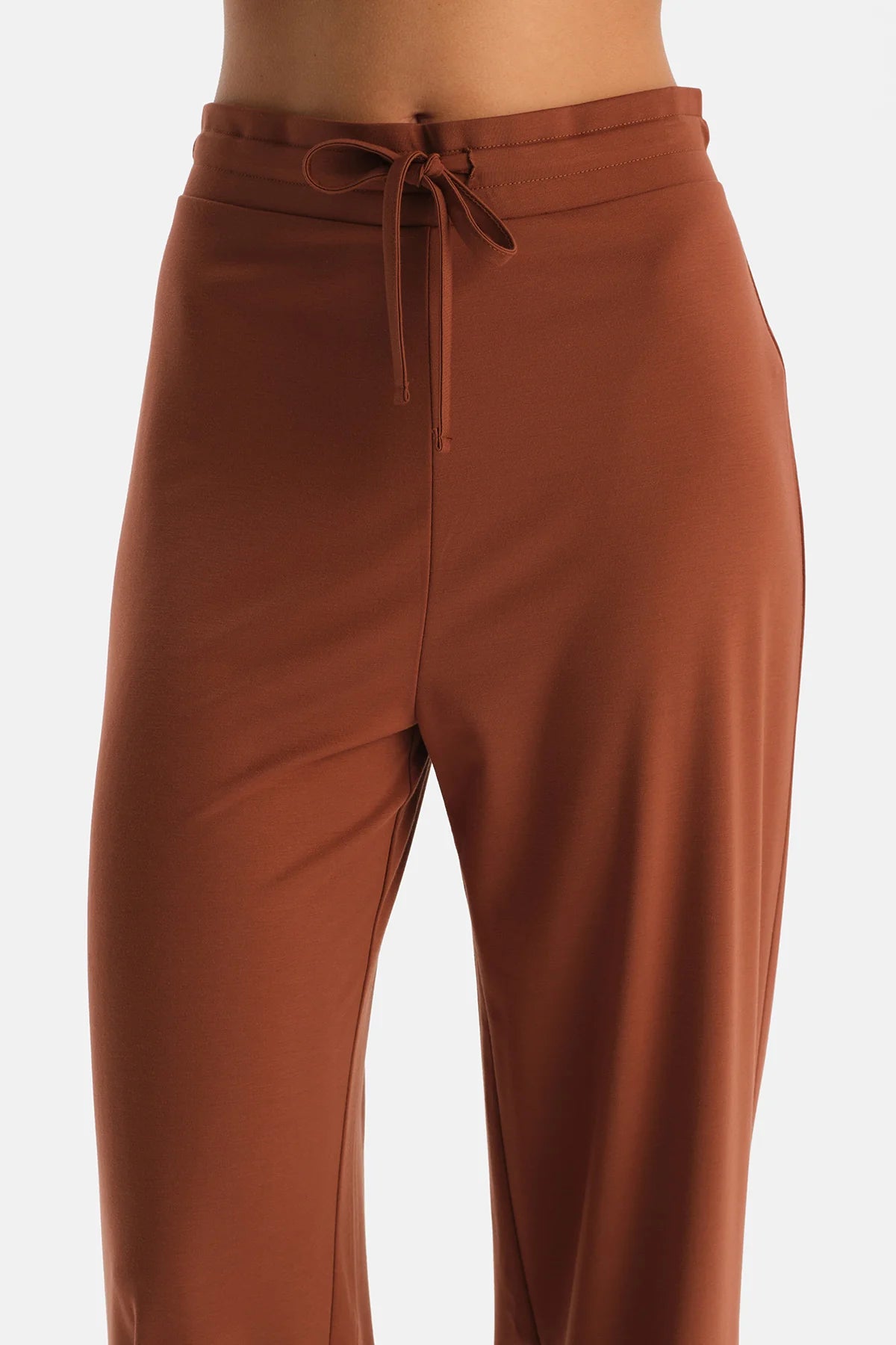 Kordonlu Bol Paça Rayon Karişimli Pantolon