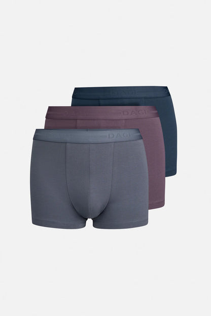 Mavi-mor 5210 3'lü Desenli Pamuk Boxer