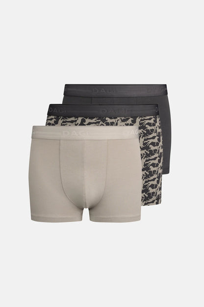 Antrasit-gri 5210 3'lü Desenli Pamuk Boxer