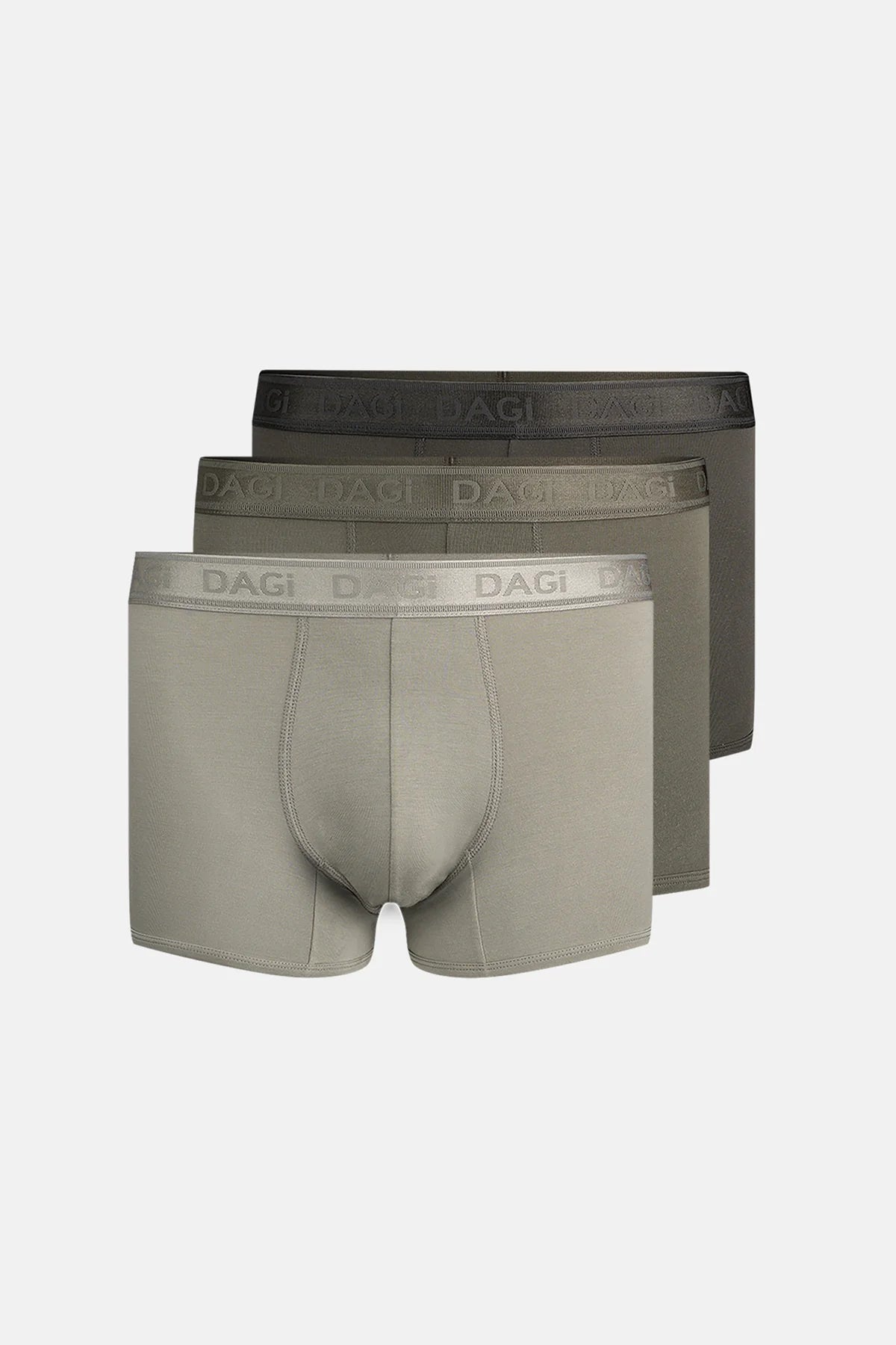 Haki-koyu Gri 4210 3'lü Desenli Micro Modal Boxer