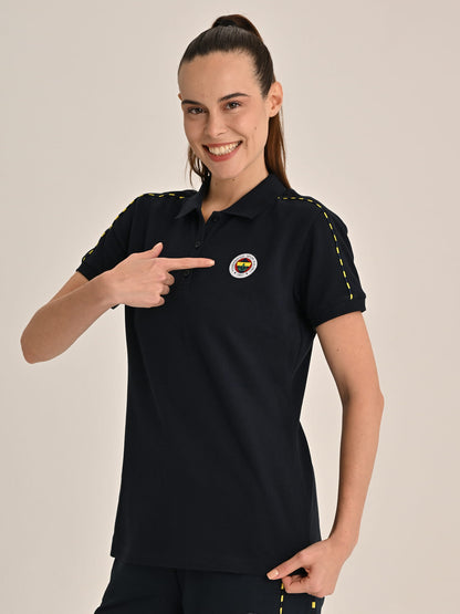 Fenerbahçe Lacivert Tribün Basic Kadın Polo Tshirt