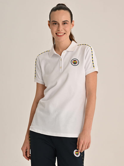 Fenerbahçe Beyaz Tribün Basic Kadın Polo Tshirt