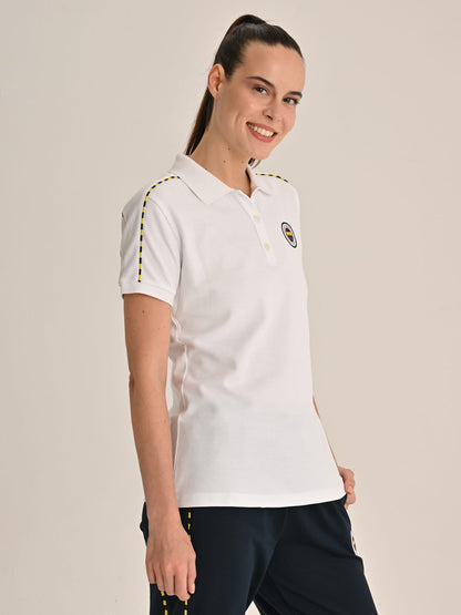 Fenerbahçe Beyaz Tribün Basic Kadın Polo Tshirt