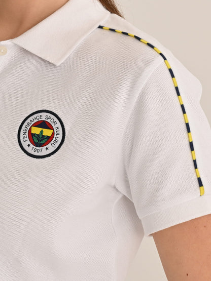 Fenerbahçe Beyaz Tribün Basic Kadın Polo Tshirt