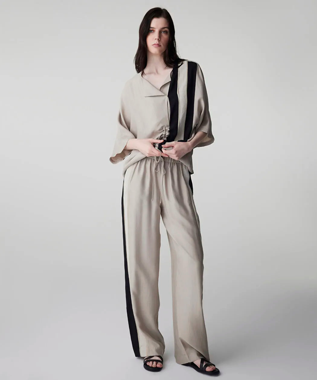 Natürel Ayarlanabilir Bel Colorblock Pantolon Is1260003154003 | Ipekyol