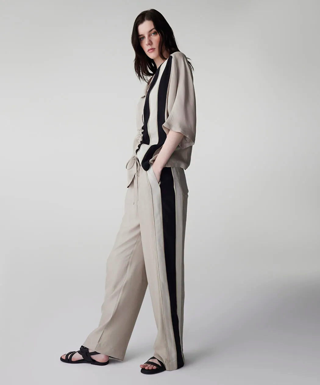 Natürel Ayarlanabilir Bel Colorblock Pantolon Is1260003154003 | Ipekyol