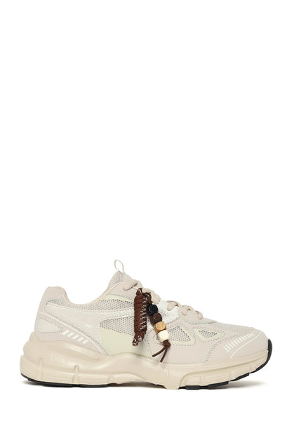 Kadın Bej Bağcıklı Kalın Tabanlı Charmlı Sneaker