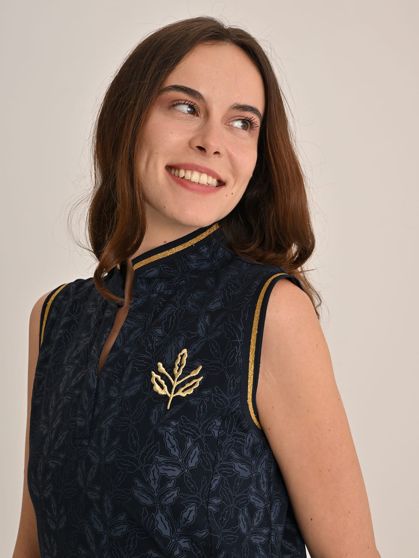 Fenerbahçe Lacivert Trend Palamut Pattern Kadın Elbise