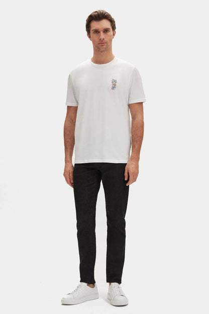 Damat Regular Fit Ekru %100 Pamuk Merserize T-shirt